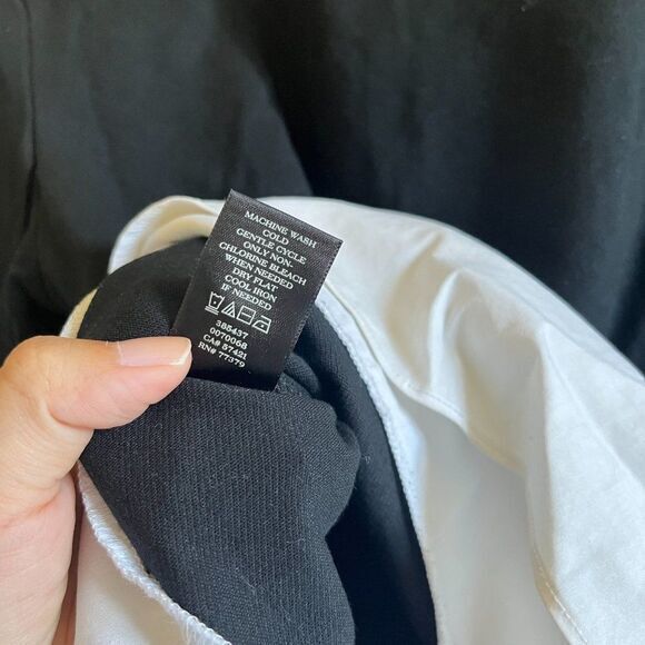Ann Taylor Black White Layered Mixed Media Top Womens Size M - Picture 4 of 5